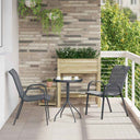 vidaXL Tuin Bistro Set 3 pcs Zwart Staal