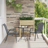 vidaXL Tuin Bistro Set 3 pcs Zwart Staal