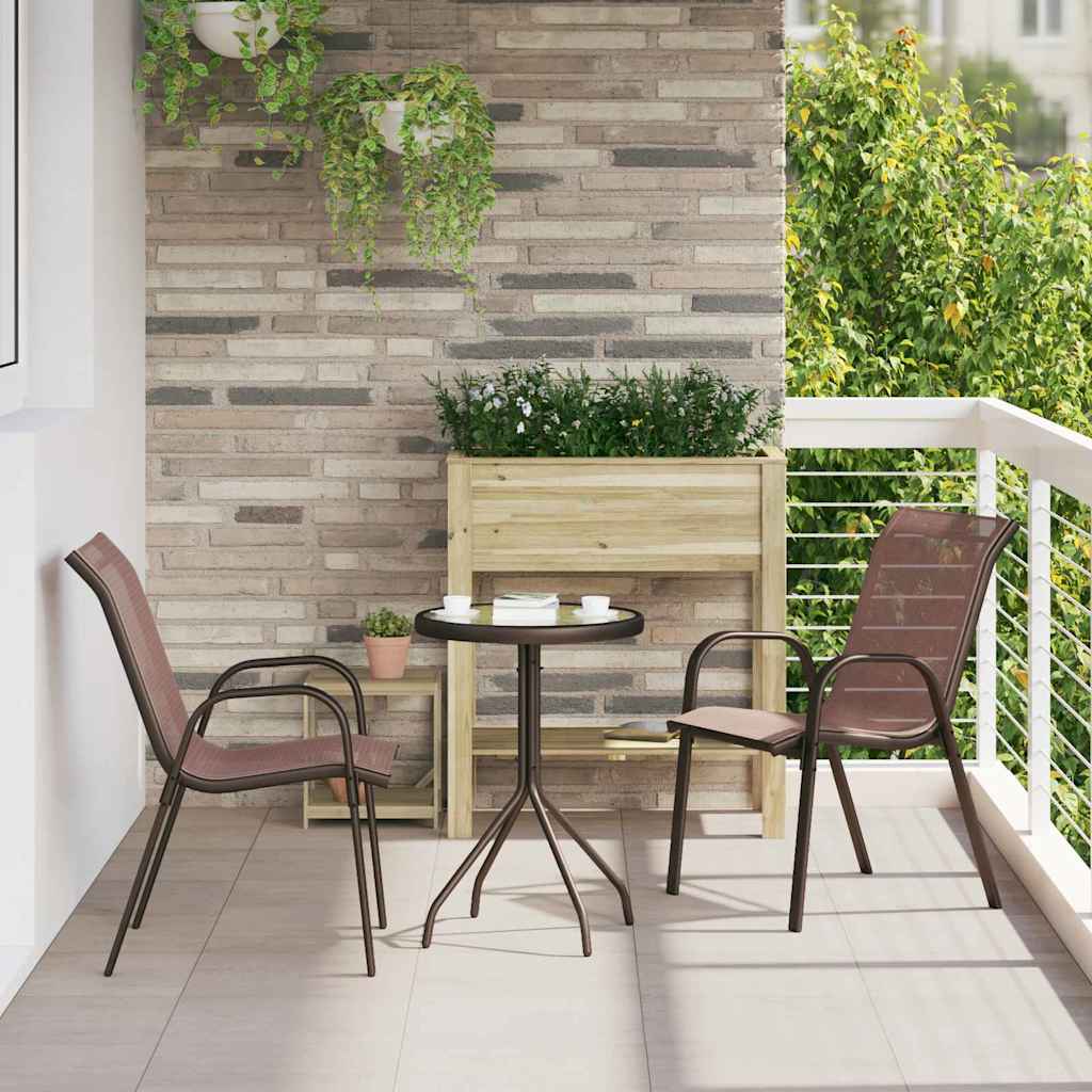 vidaXL Tuin Bistro Set 3 pcs Zwart Staal