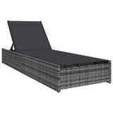 vidaXL Ligstoel Zwart 200.5 x 70 x 75 cm poly rattan