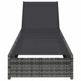 vidaXL Ligstoel Zwart 200.5 x 70 x 75 cm poly rattan