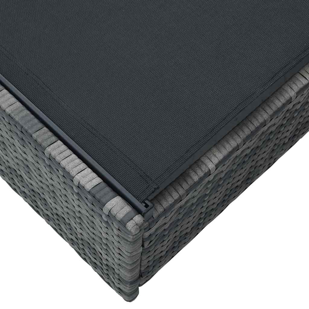 vidaXL Ligstoel Zwart 200.5 x 70 x 75 cm poly rattan