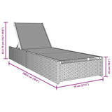 vidaXL Ligstoel Zwart 200.5 x 70 x 75 cm poly rattan