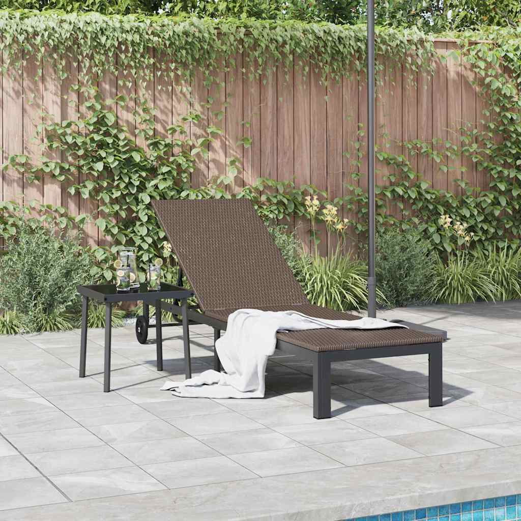 vidaXL Ligstoel 1-persoon Bruin 206 x 62,5 x 74 cm poly rattan