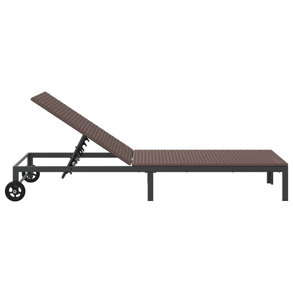 vidaXL Ligstoel 1-persoon Bruin 206 x 62,5 x 74 cm poly rattan