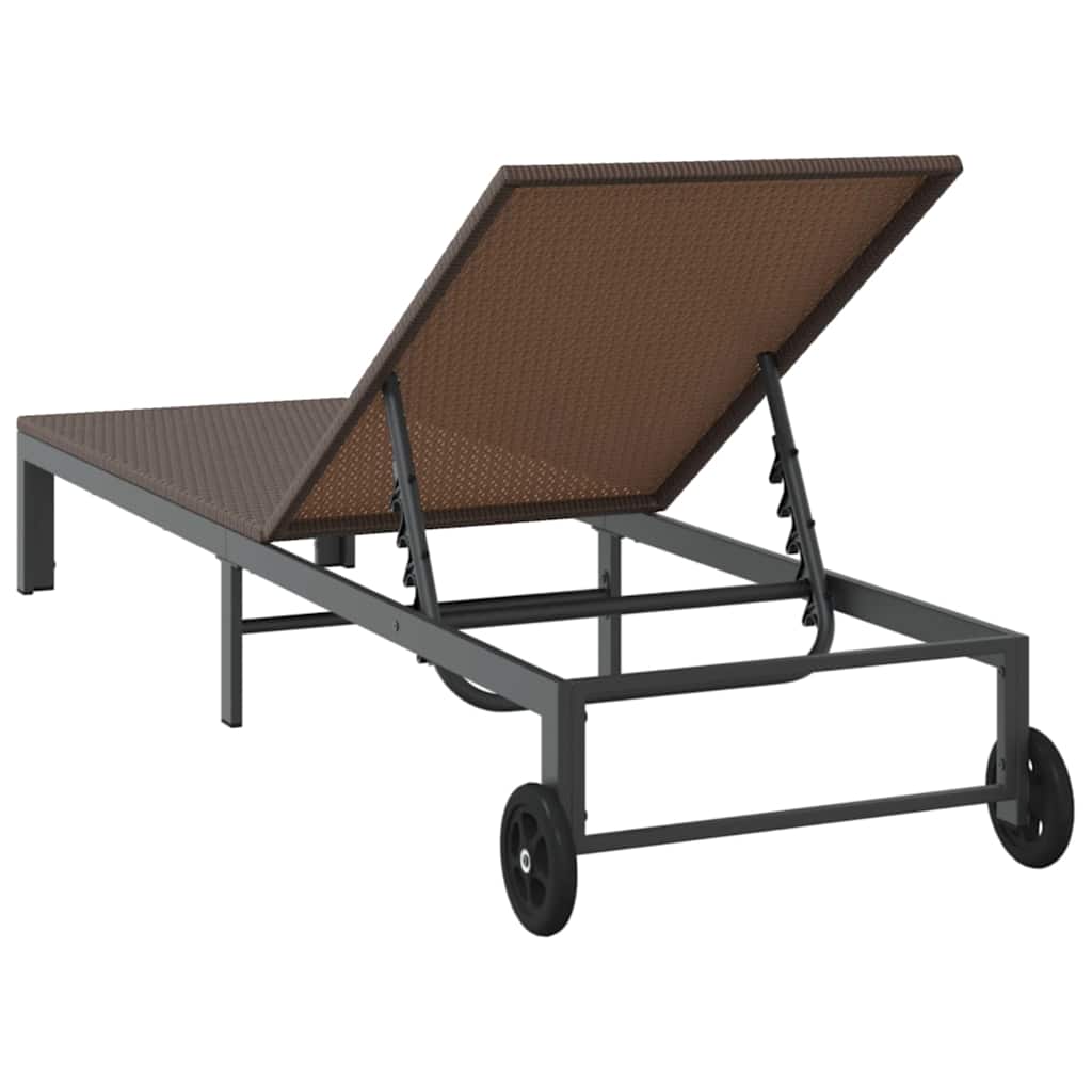 vidaXL Ligstoel 1-persoon Bruin 206 x 62,5 x 74 cm poly rattan