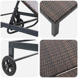 vidaXL Ligstoel 1-persoon Bruin 206 x 62,5 x 74 cm poly rattan