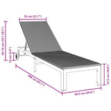 vidaXL Ligstoel 1-persoon Bruin 206 x 62,5 x 74 cm poly rattan