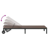 vidaXL Ligstoel 2-persoon 3 pcs Bruin poly rattan