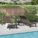 vidaXL Ligstoel 2-persoon 3 pcs Bruin poly rattan