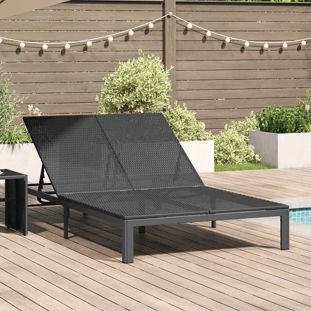 vidaXL Ligstoel 1-persoon Bruin 206 x 62,5 x 74 cm poly rattan
