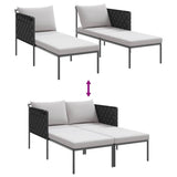 vidaXL Ligstoel Antraciet 153 x 115 x 69.5 cm Gepoedercoat staal