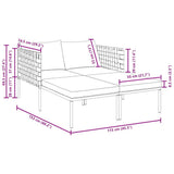vidaXL Ligstoel Antraciet 153 x 115 x 69.5 cm Gepoedercoat staal