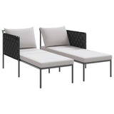 vidaXL Ligstoel Antraciet 153 x 115 x 69.5 cm Gepoedercoat staal