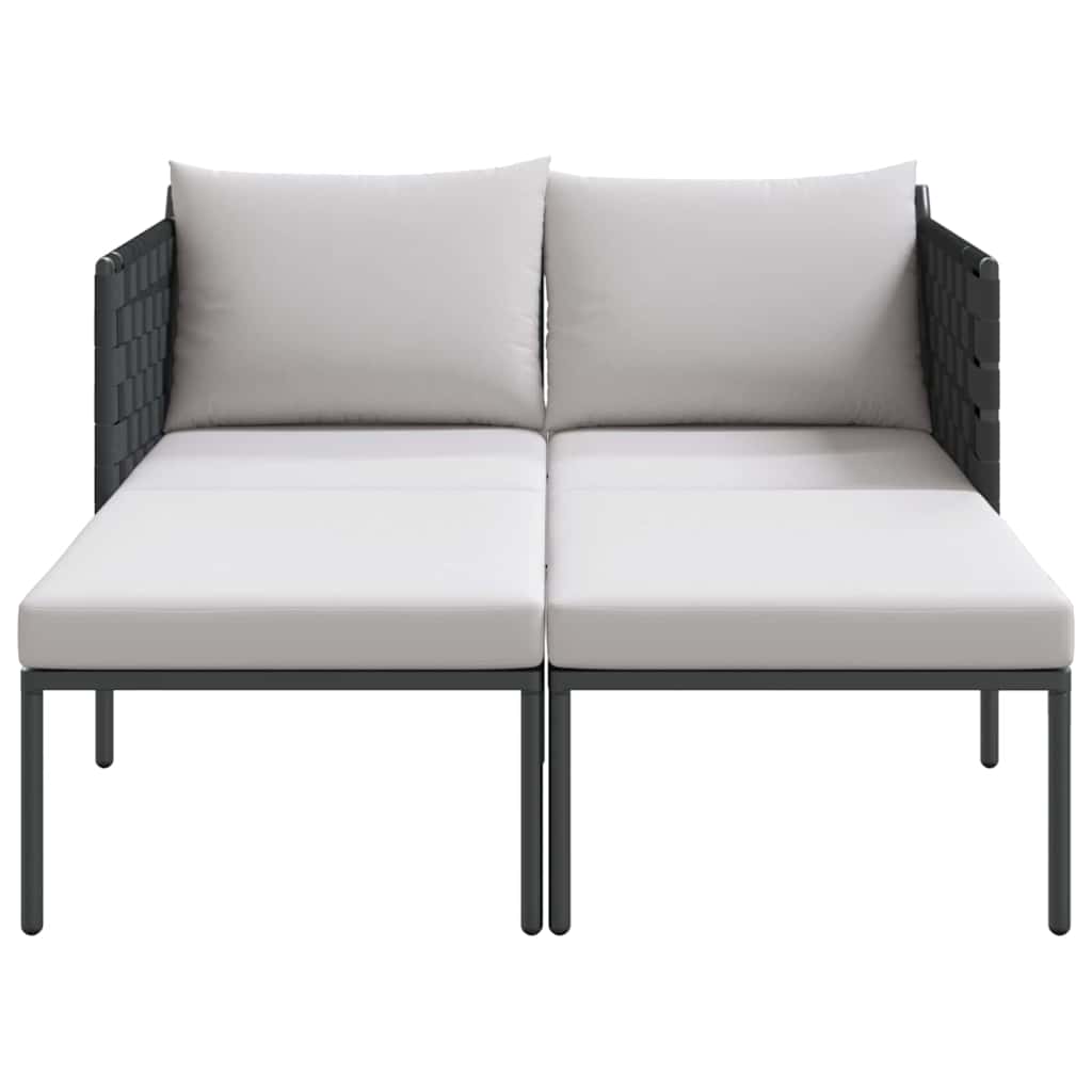 vidaXL Ligstoel Antraciet 153 x 115 x 69.5 cm Gepoedercoat staal