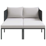 vidaXL Ligstoel Antraciet 153 x 115 x 69.5 cm Gepoedercoat staal