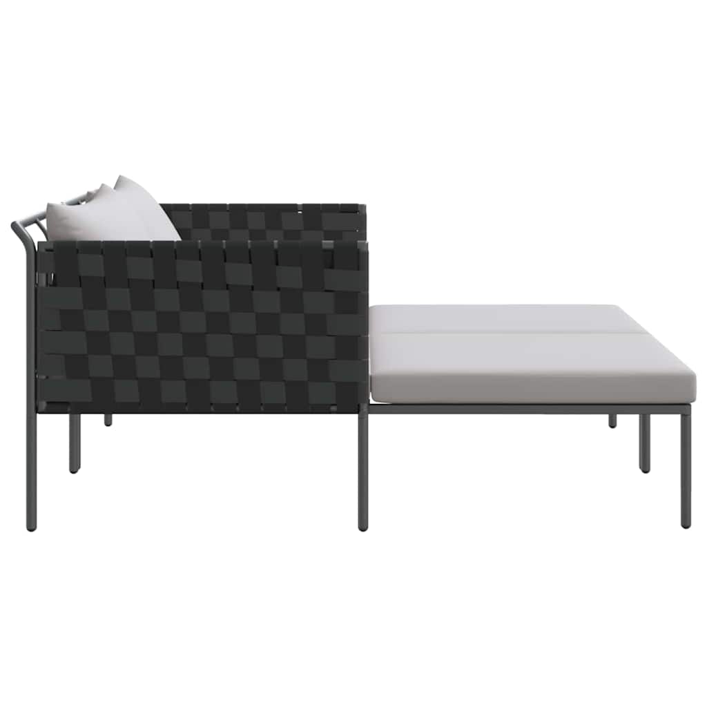 vidaXL Ligstoel Antraciet 153 x 115 x 69.5 cm Gepoedercoat staal