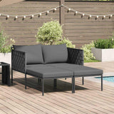 vidaXL Ligstoel Antraciet 153 x 115 x 69.5 cm Gepoedercoat staal