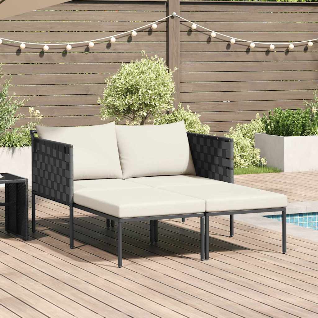 vidaXL Ligstoel Antraciet 153 x 115 x 69.5 cm Gepoedercoat staal