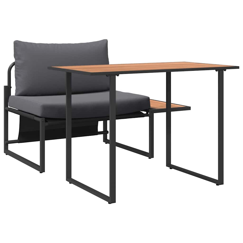 vidaXL Buiten Stalen Zitten 2 pcs Antraciet Staal