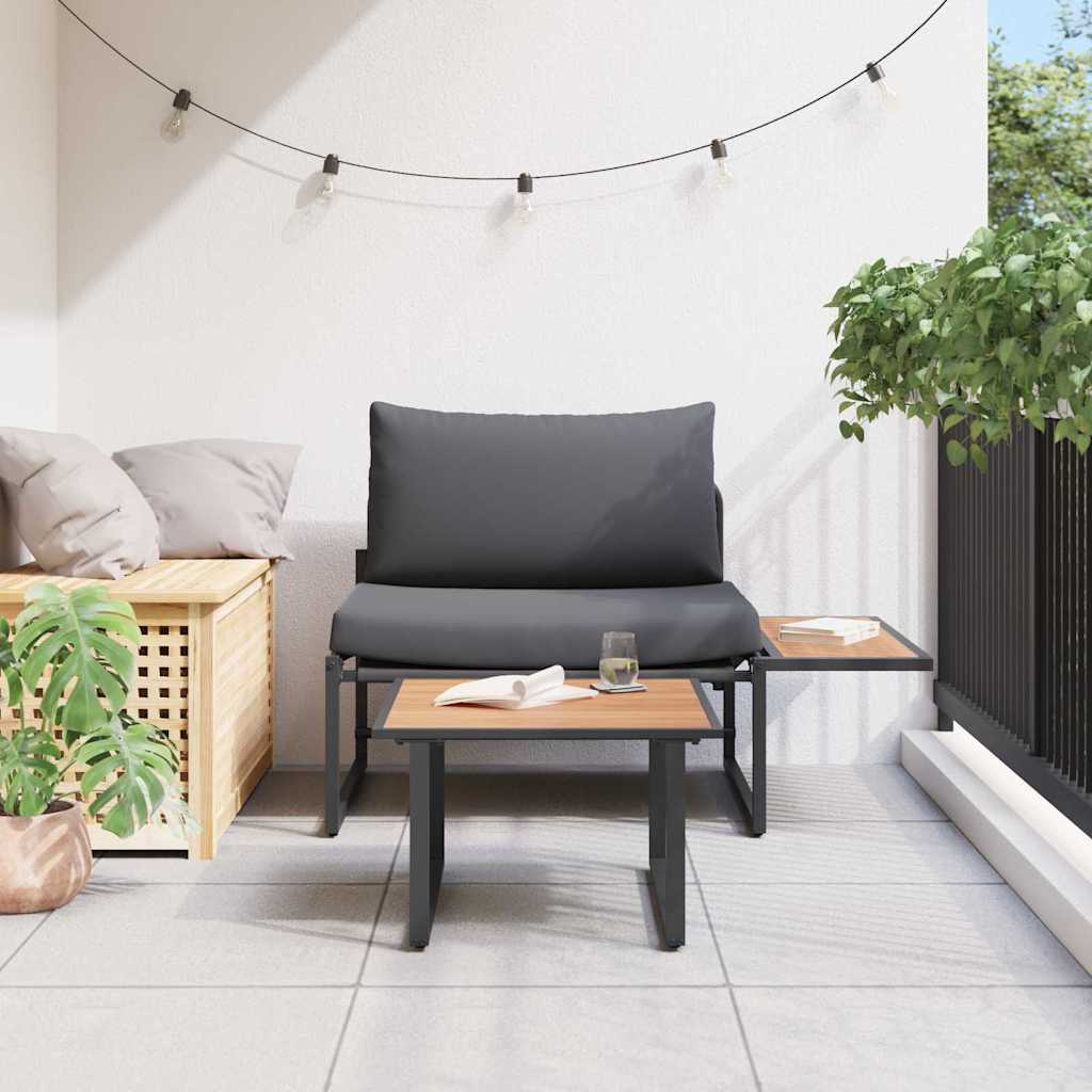 vidaXL Tuinbank Set 2 pcs Antraciet Staal