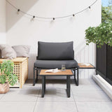 vidaXL Tuinbank Set 2 pcs Antraciet Staal