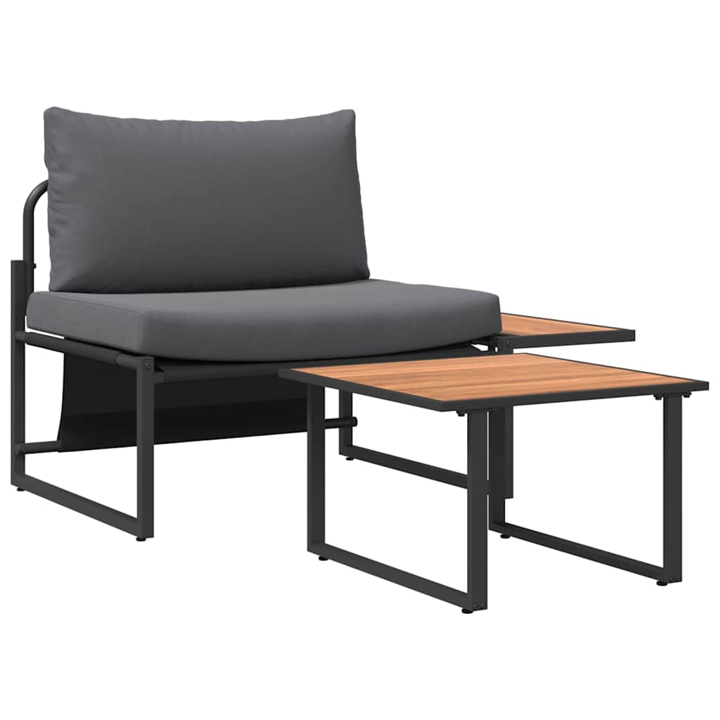 vidaXL Tuinbank Set 2 pcs Antraciet Staal