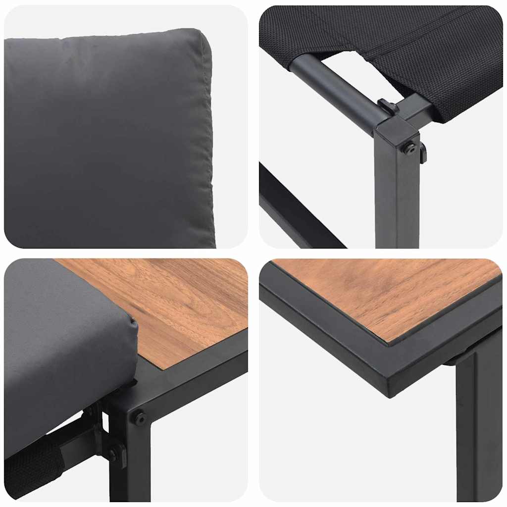 vidaXL Tuinbank Set 2 pcs Antraciet Staal