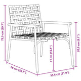 vidaXL Tuinstoel 2 pcs Bruin 78 x 55,5 x 75,5 cm poly rattan