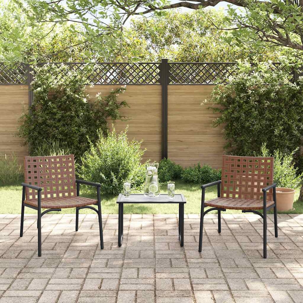 vidaXL Tuinstoel 2 pcs Bruin 78 x 55,5 x 75,5 cm poly rattan