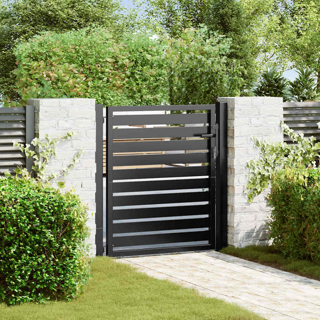 vidaXL Lockable Garden Gate 100x100 cm Aluminum Black