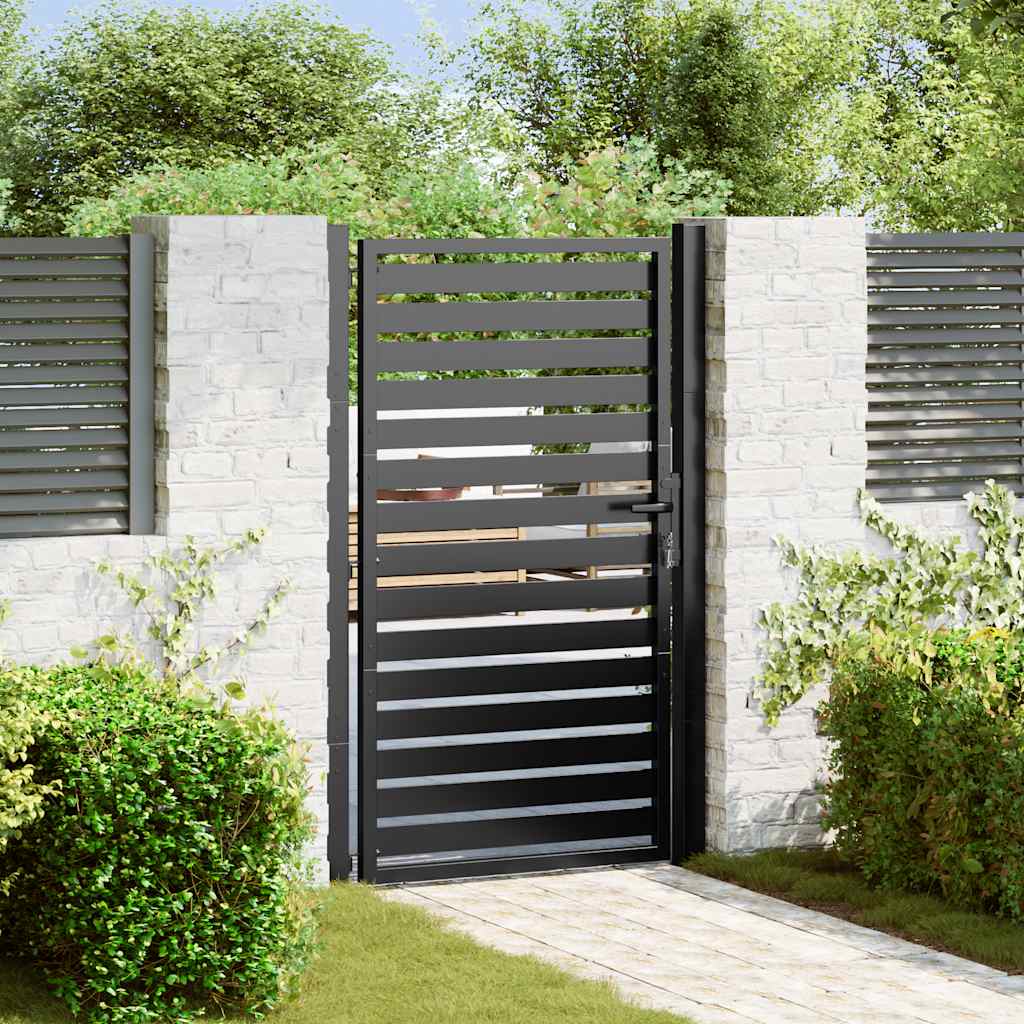 vidaXL Lockable Garden Gate 100x100 cm Aluminum Black