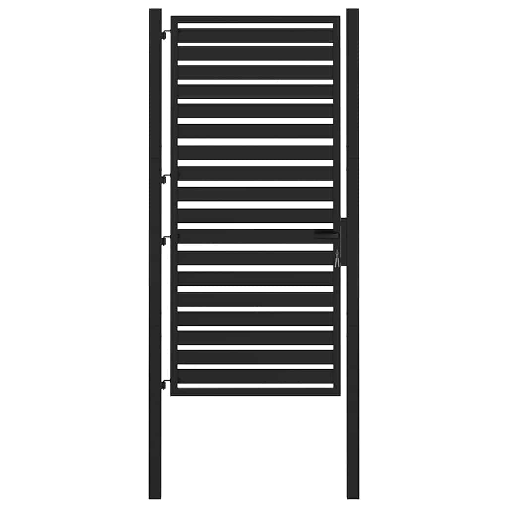 vidaXL Lockable Garden Gate 100x100 cm Aluminum Black