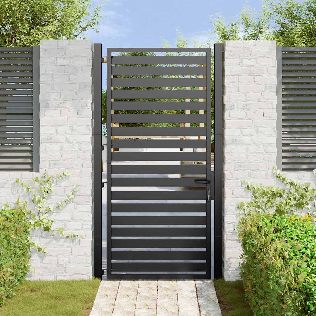 vidaXL Lockable Garden Gate 100x100 cm Aluminum Black