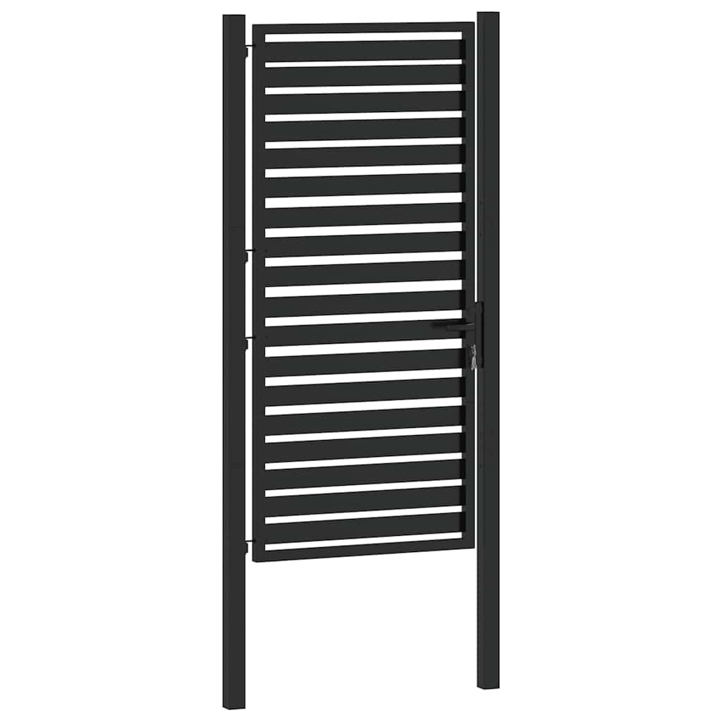 vidaXL Lockable Garden Gate 100x100 cm Aluminum Black