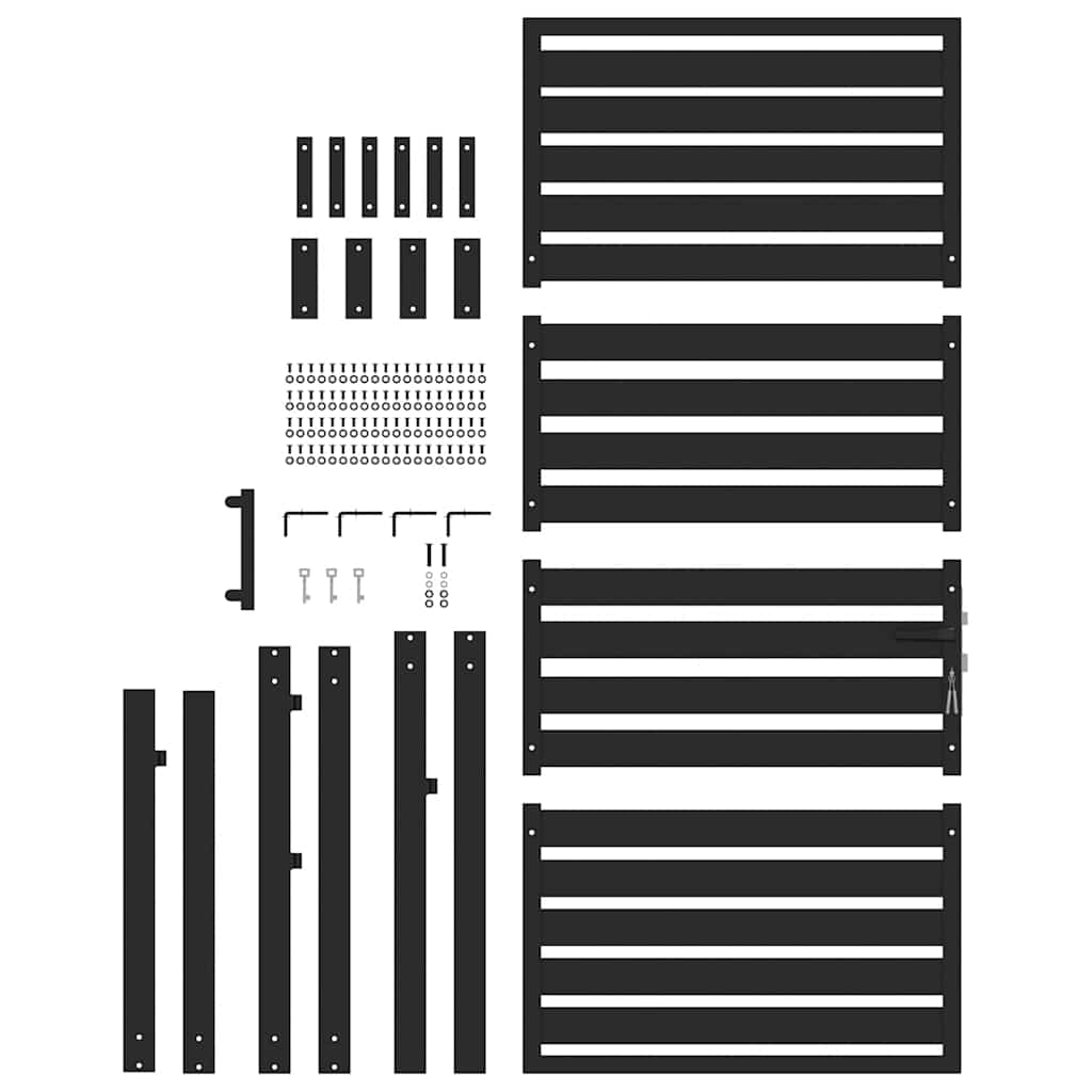vidaXL Lockable Garden Gate 100x100 cm Aluminum Black
