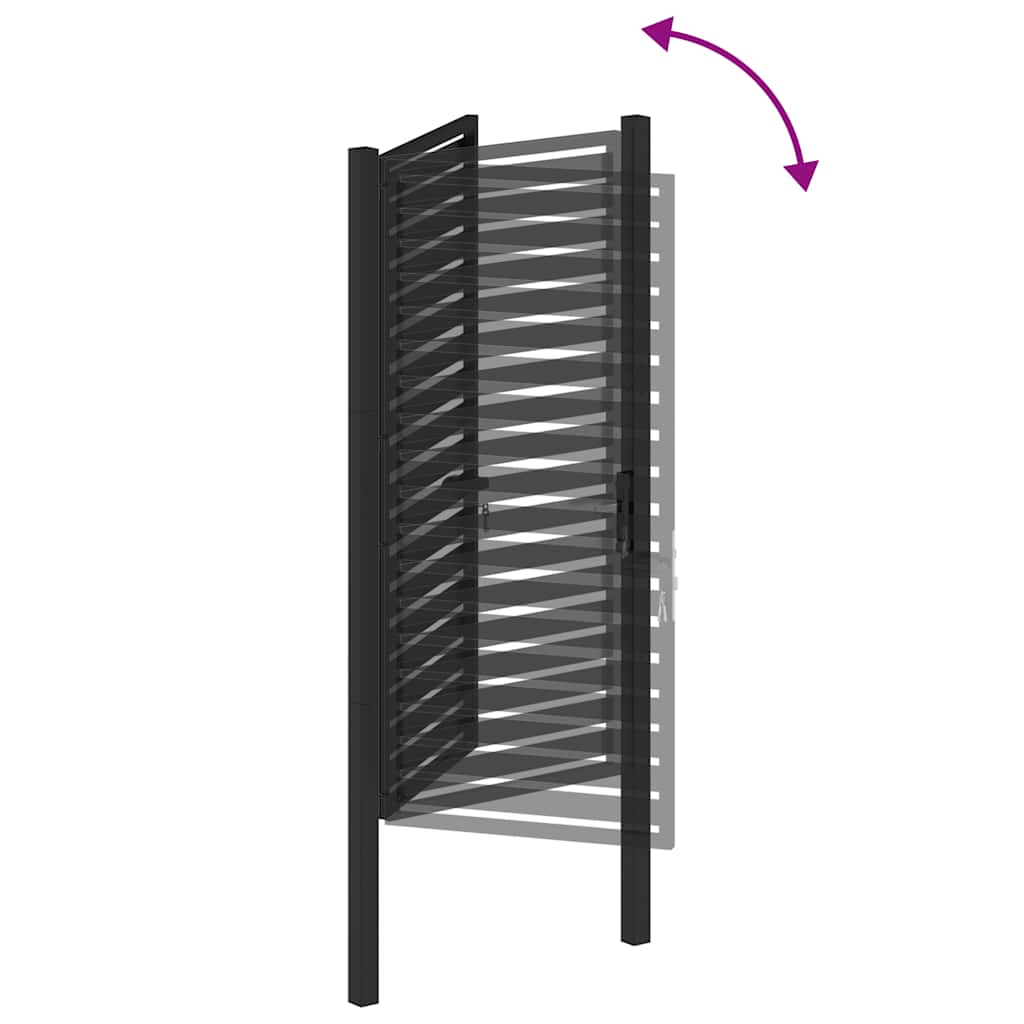 vidaXL Lockable Garden Gate 100x100 cm Aluminum Black