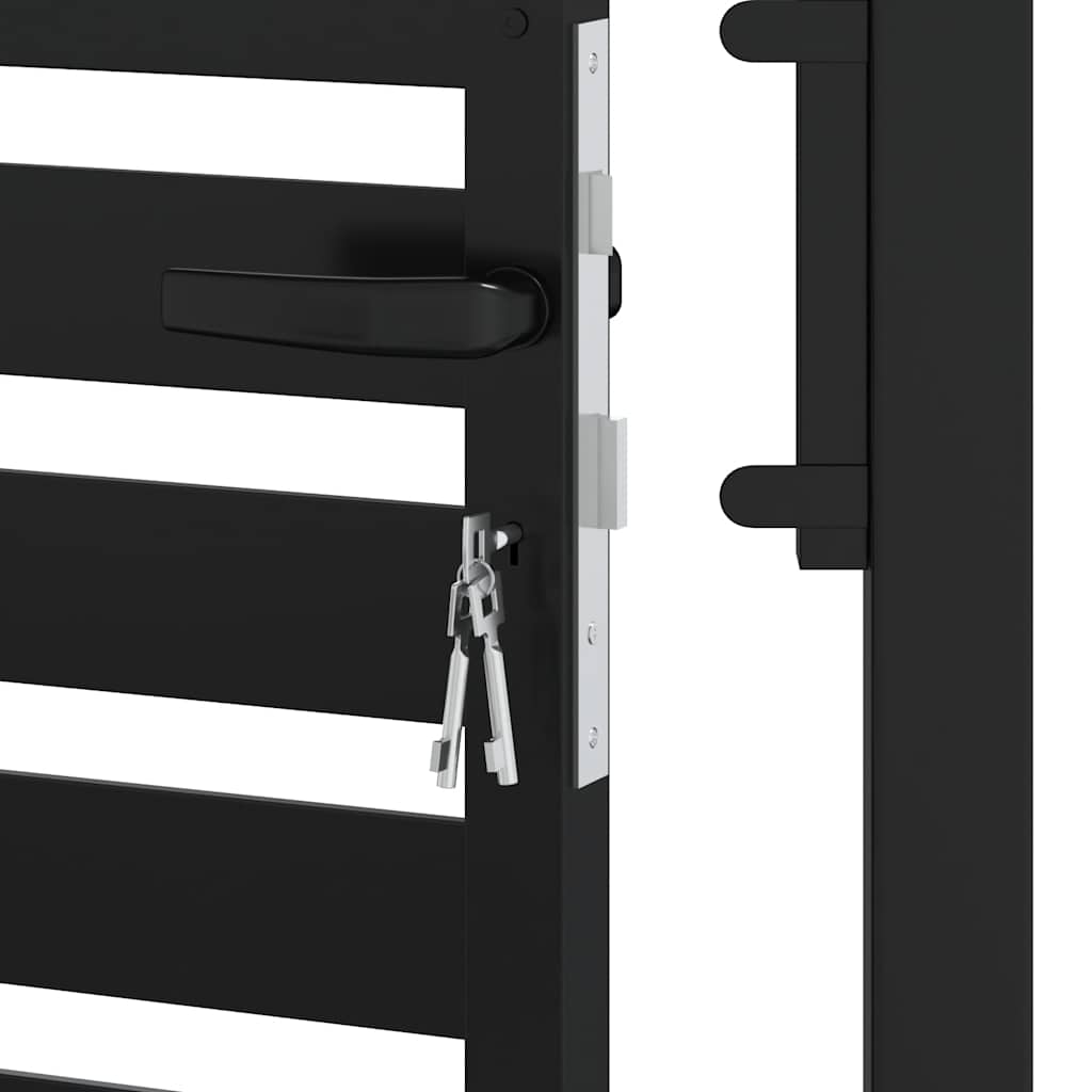 vidaXL Lockable Garden Gate 100x100 cm Aluminum Black
