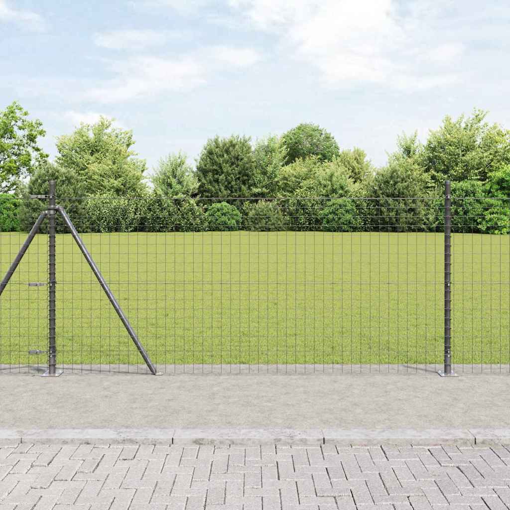 vidaXL Hekpaal met betonbasis 26 st Groen Gepoedercoat staal