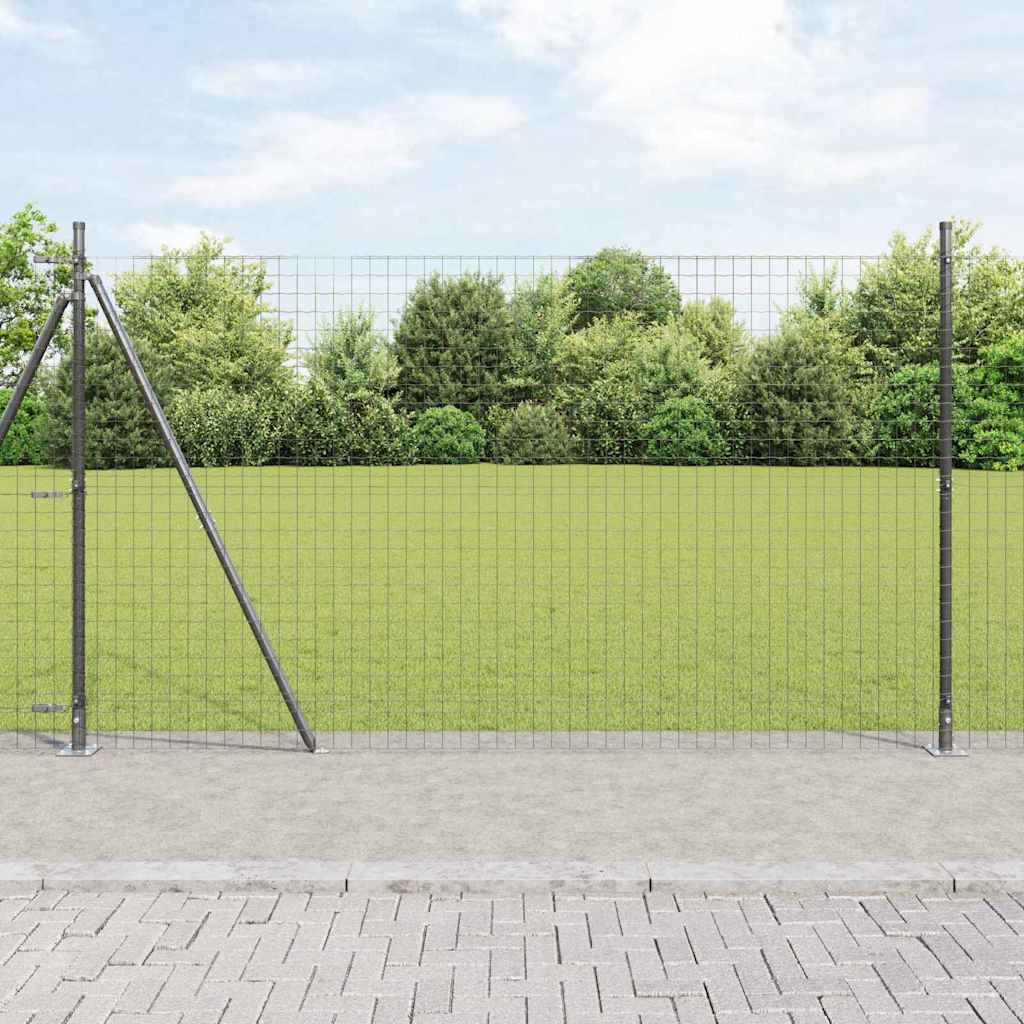 vidaXL Hekpaal met betonbasis 26 st Groen Gepoedercoat staal