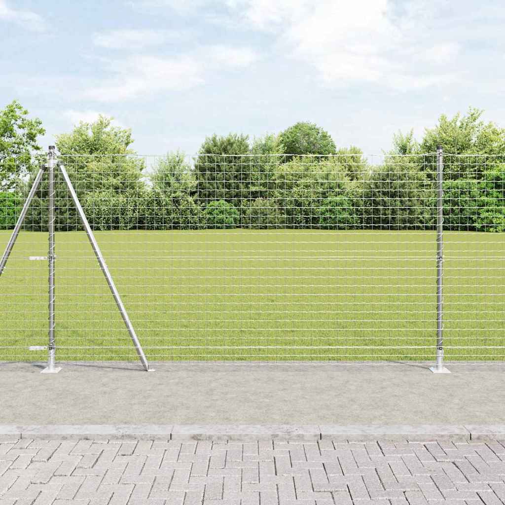 vidaXL Hekpaal met betonbasis 26 st Groen Gepoedercoat staal