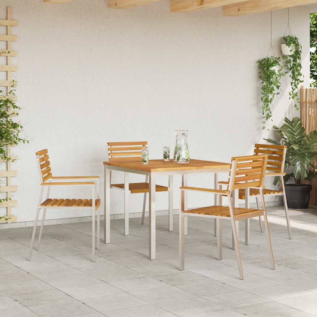 vidaXL Eettafel Bruin 90 x 90 x 75 cm Massief Acacia Hout