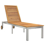vidaXL Sun Lounger Oiled Natural 205 x 53 x 100 cm Solid Acacia Wood