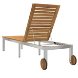 vidaXL Sun Lounger Oiled Natural 205 x 53 x 100 cm Solid Acacia Wood