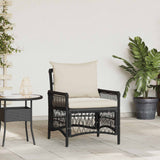 vidaXL Tuinstoel met kussen Zwart 73 x 61 x 77 cm poly rattan