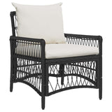vidaXL Tuinstoel met kussen Zwart 73 x 61 x 77 cm poly rattan