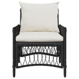 vidaXL Tuinstoel met kussen Zwart 73 x 61 x 77 cm poly rattan