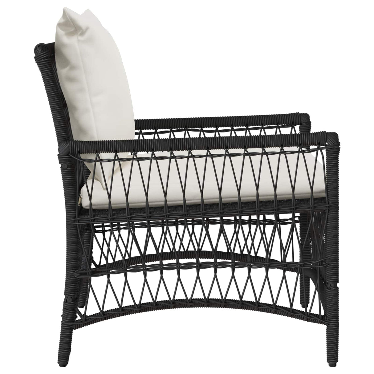 vidaXL Tuinstoel met kussen Zwart 73 x 61 x 77 cm poly rattan