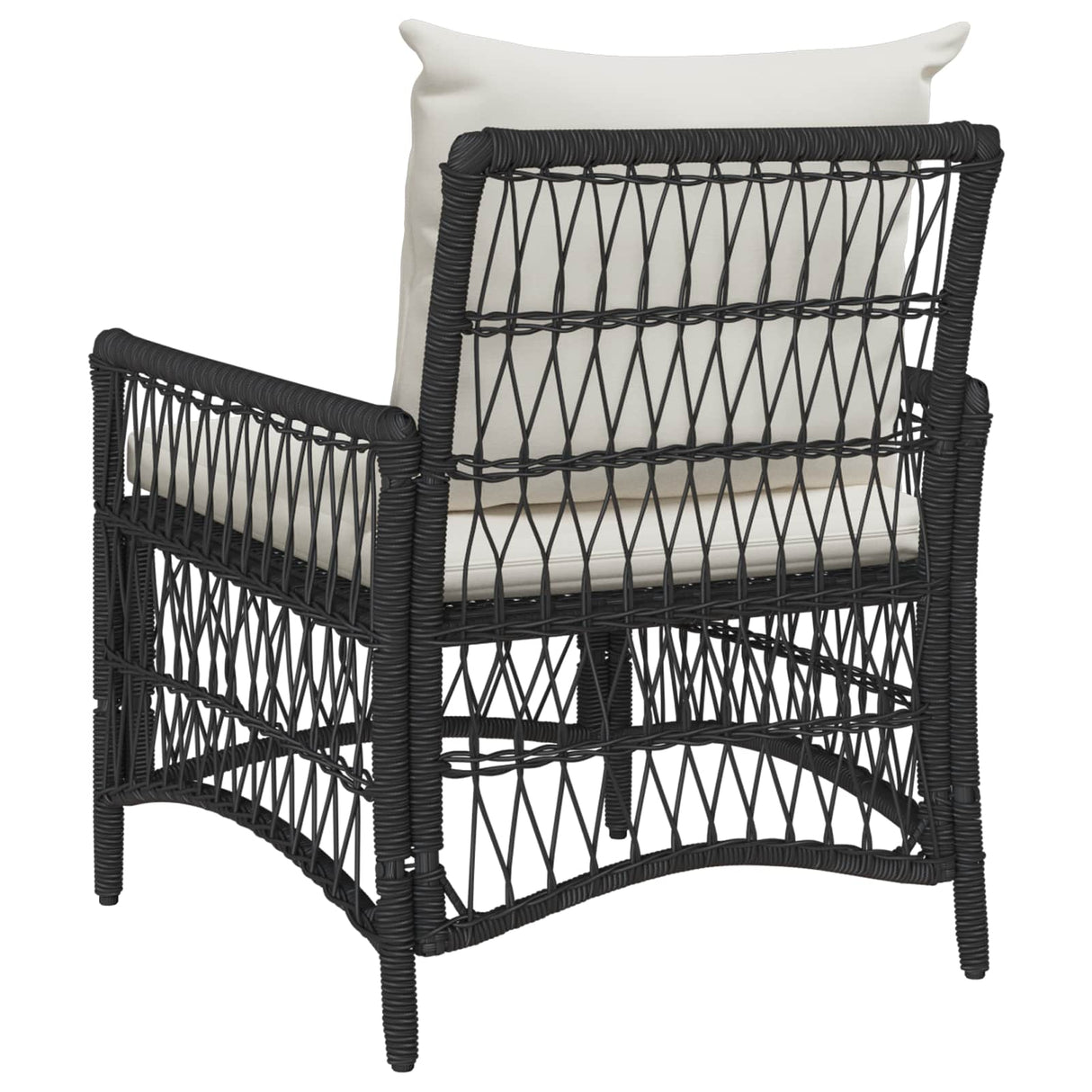vidaXL Tuinstoel met kussen Zwart 73 x 61 x 77 cm poly rattan