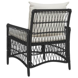 vidaXL Tuinstoel met kussen Zwart 73 x 61 x 77 cm poly rattan